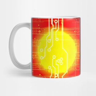 Red circuit board Mug